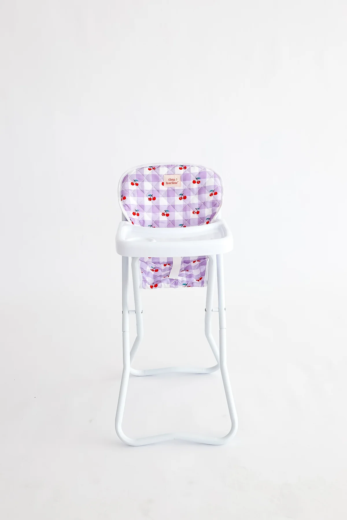 Doll High Chair - Cherry Gingham - Tiny Harlow