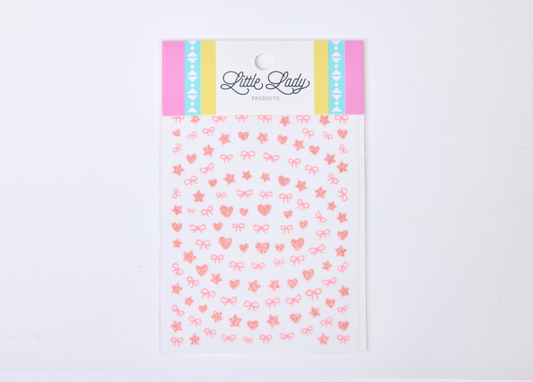 Pink Glitter Nail Stickers