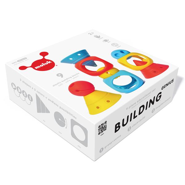 Building Genius / blue, red, yellow