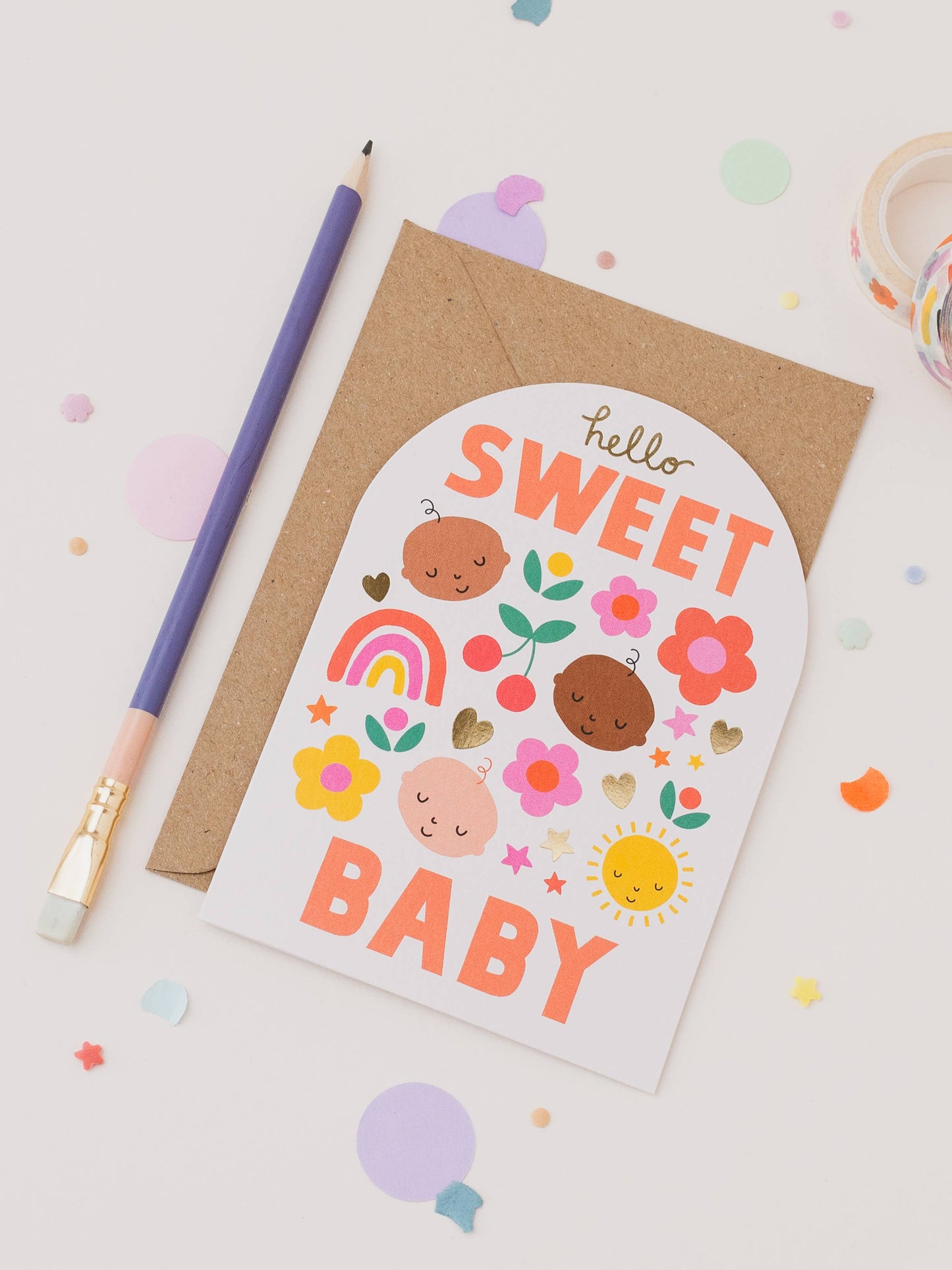 Inclusive New Baby Card | Gender Neutral Modern Baby Card