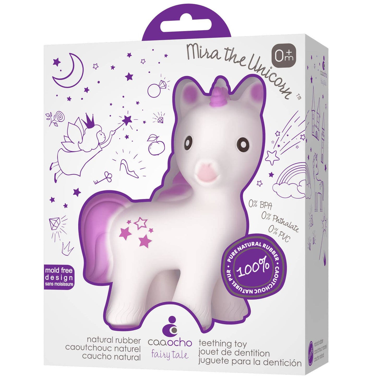 Mira the Unicorn Teether Lavender - 100% Pure Natural Rubber