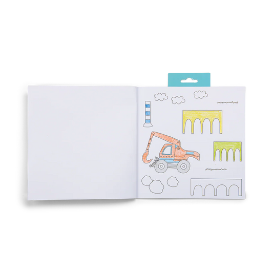 My Colouring Book & Stickers Construction