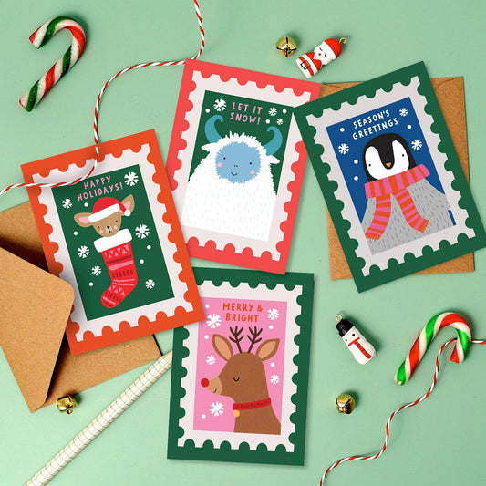 Penguin Stamp Mini Christmas Card
