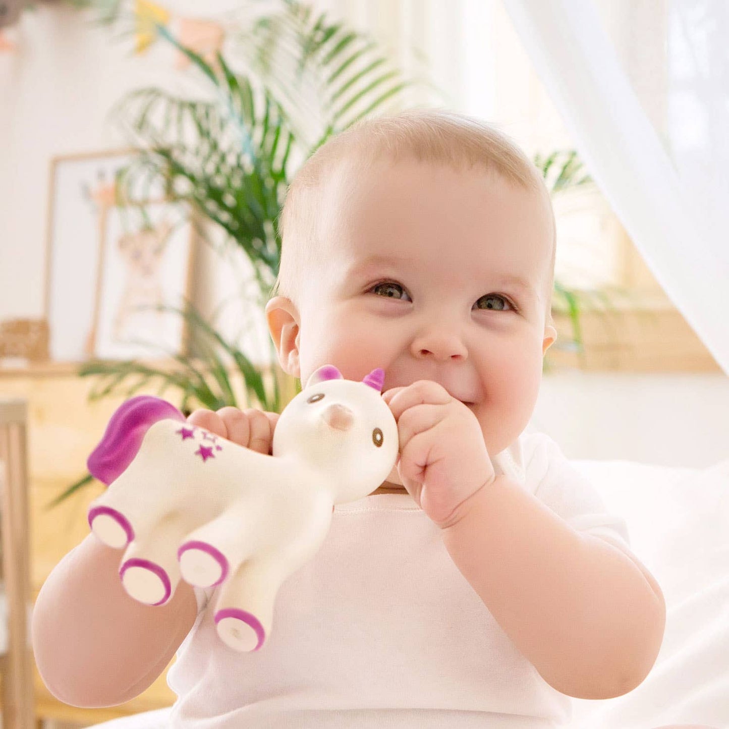 Mira the Unicorn Teether Lavender - 100% Pure Natural Rubber