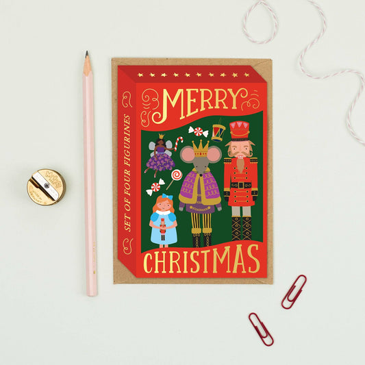 Festive Nutcracker Figurines Box Card