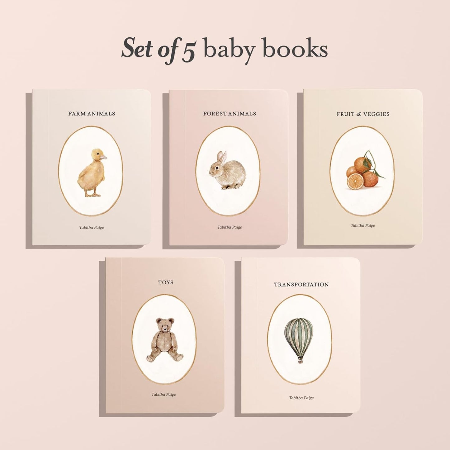 Our Little Library Volume 1 : A Foundational Language Vocabulary Board Book Set for Babies Including Farm & Forest Animals, Fruits & Veggies, Toys & More Board book
