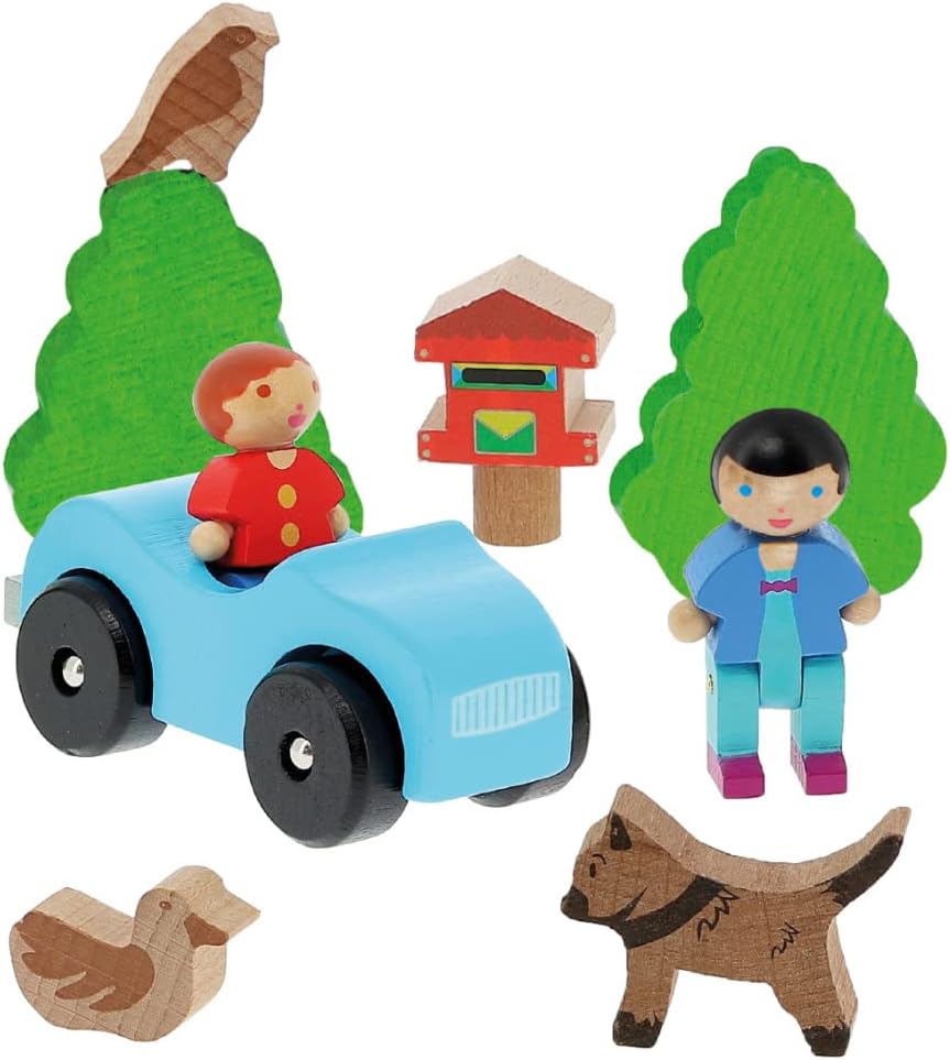 Jeujura Wooden Toys – My First Little Log Farm – 80 Pieces