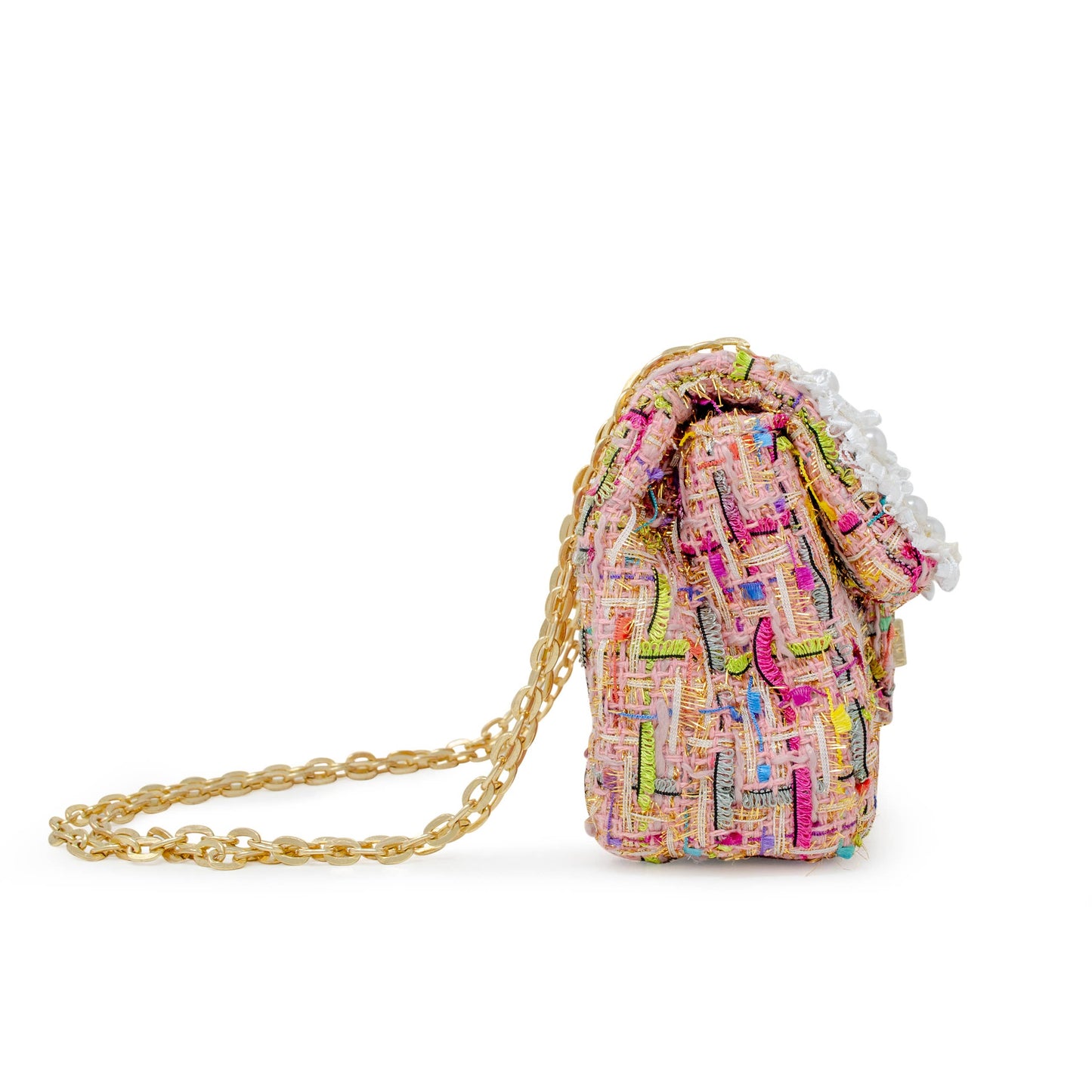 Classic Tweed Handbag with Pearls