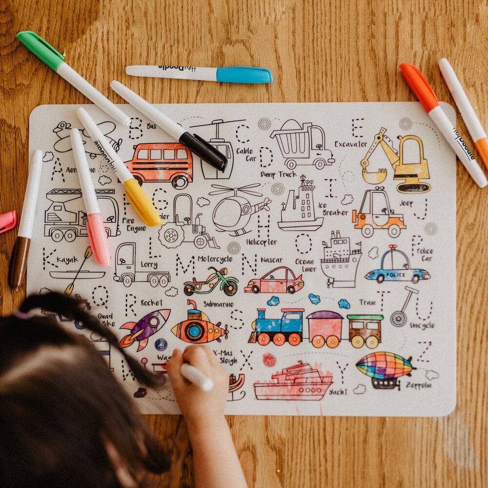 Toot Toot Honk Classic Coloring & Doodle Mat