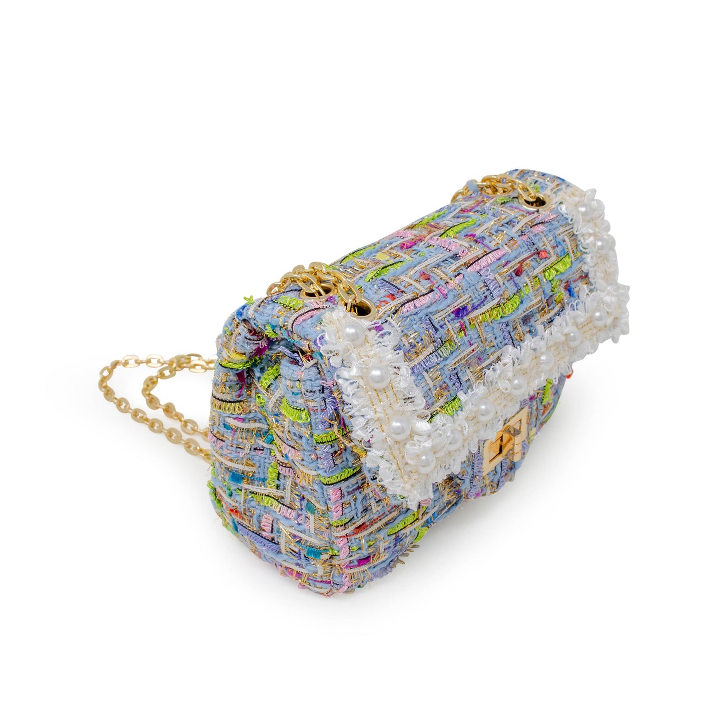 Classic Tweed Handbag with Pearls