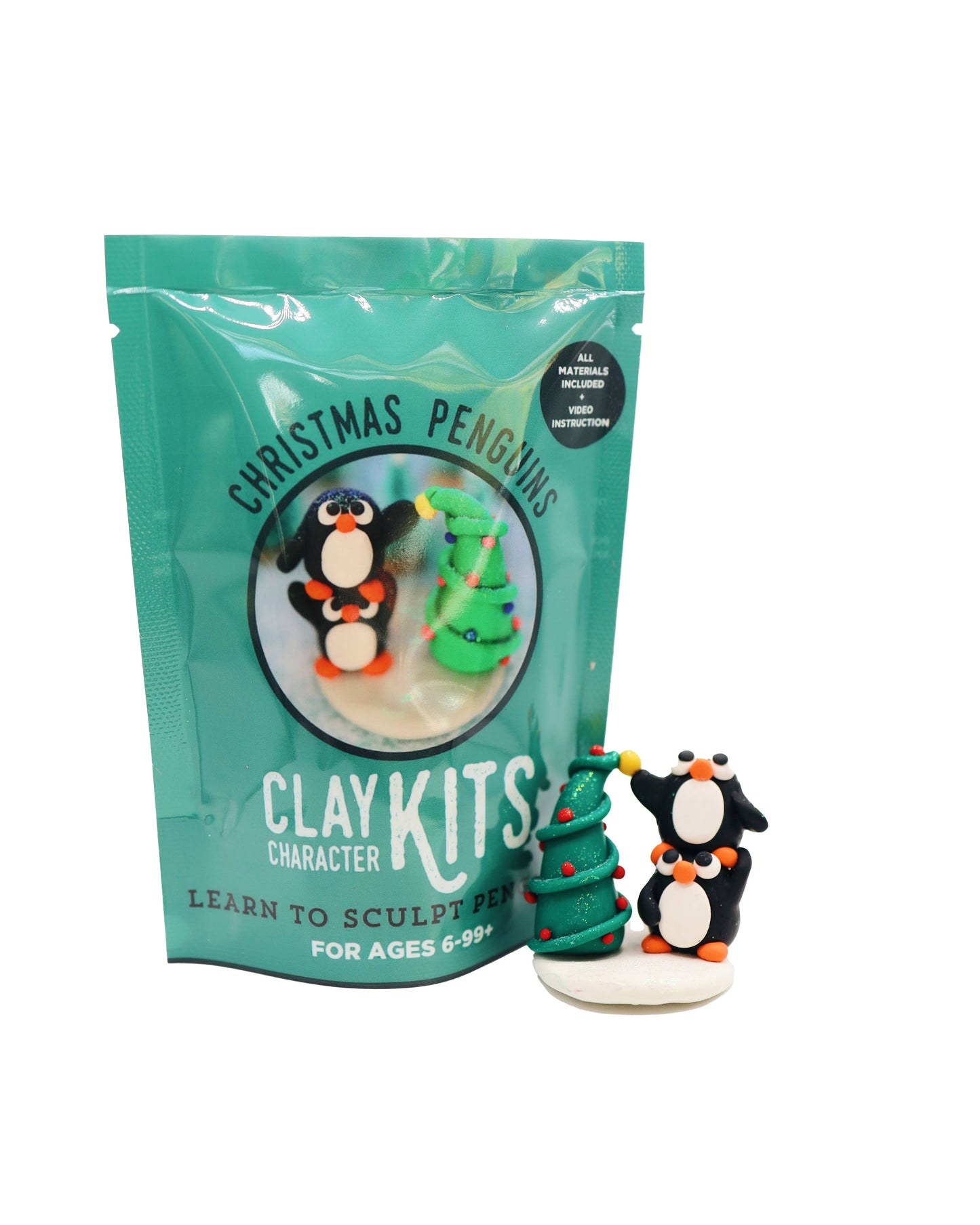 Stacked Penguins DIY Polymer Clay Kit | Christmas Craft Kit