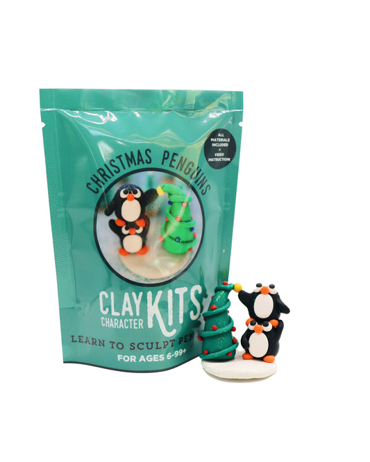 Stacked Penguins DIY Polymer Clay Kit | Christmas Craft Kit