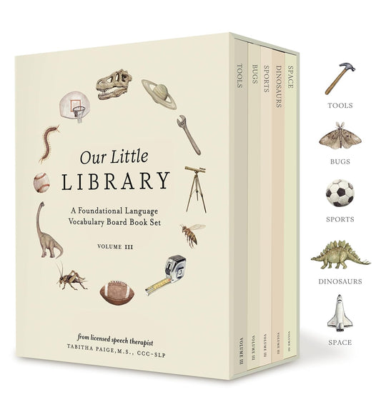 Our Little Library Vol. 3: Dinosaurs, Space, Tools, Bugs, and Sports Board Book