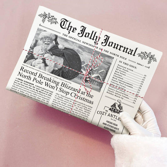 4pk Christmas Newspaper Gift Wrap Sheets - The Jolly Journal