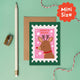 Rudolph Stamp Mini Christmas Card | Mini Holiday Card