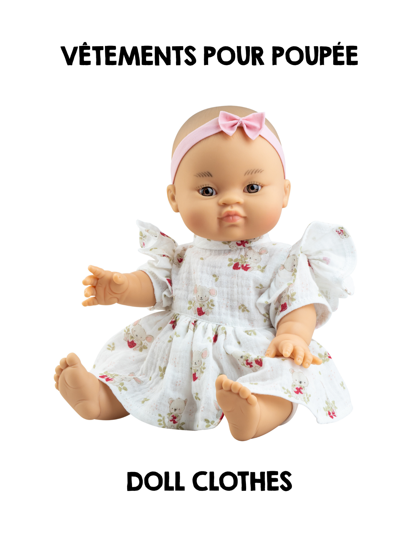 Clothes for Gordis dolls - Strawberries dress - Paola Reina