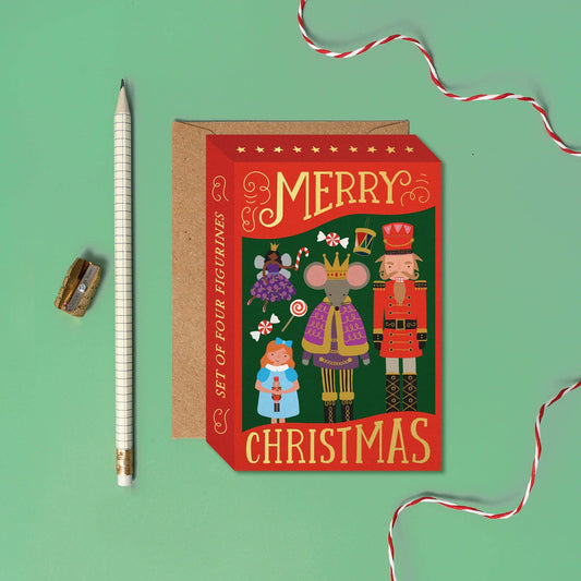 Festive Nutcracker Figurines Box Card