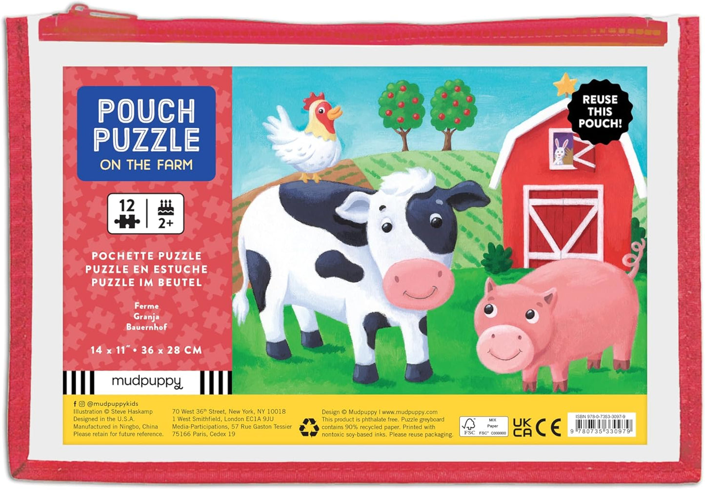 On The Farm 12-Piece Pouch Puzzle