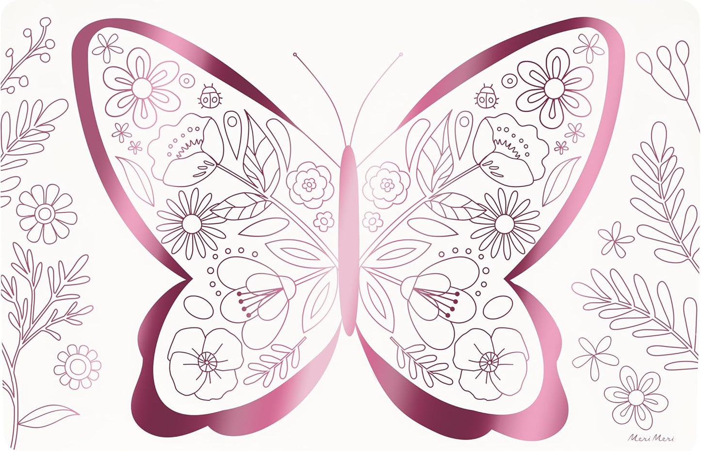 Butterflies & Flowers Colouring Placemats x 8