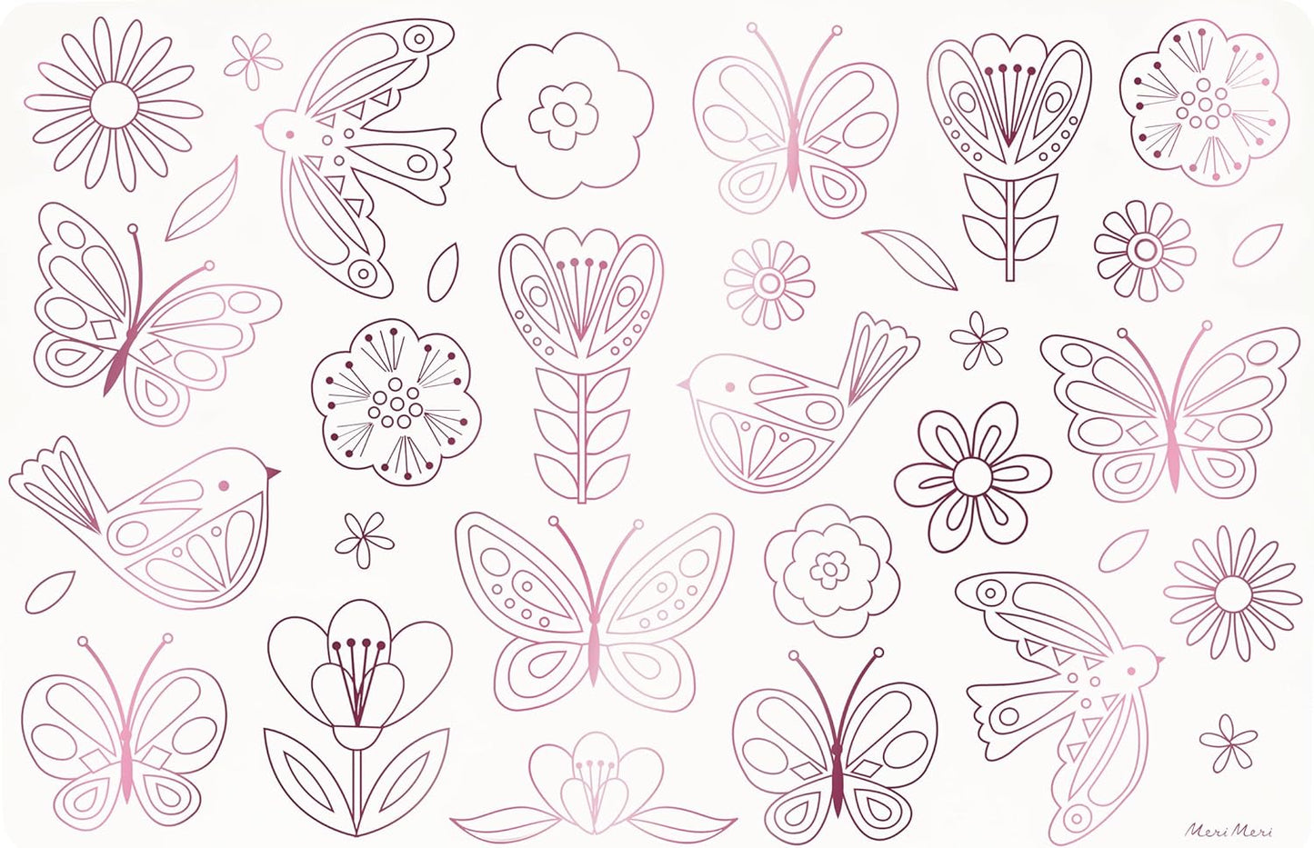 Butterflies & Flowers Colouring Placemats x 8