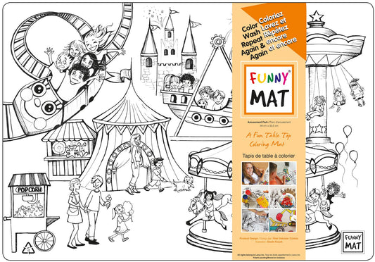 Table top coloring mat, amusement park