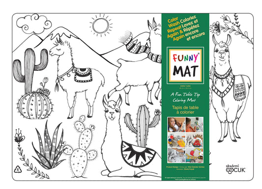 Table top coloring mat, llama