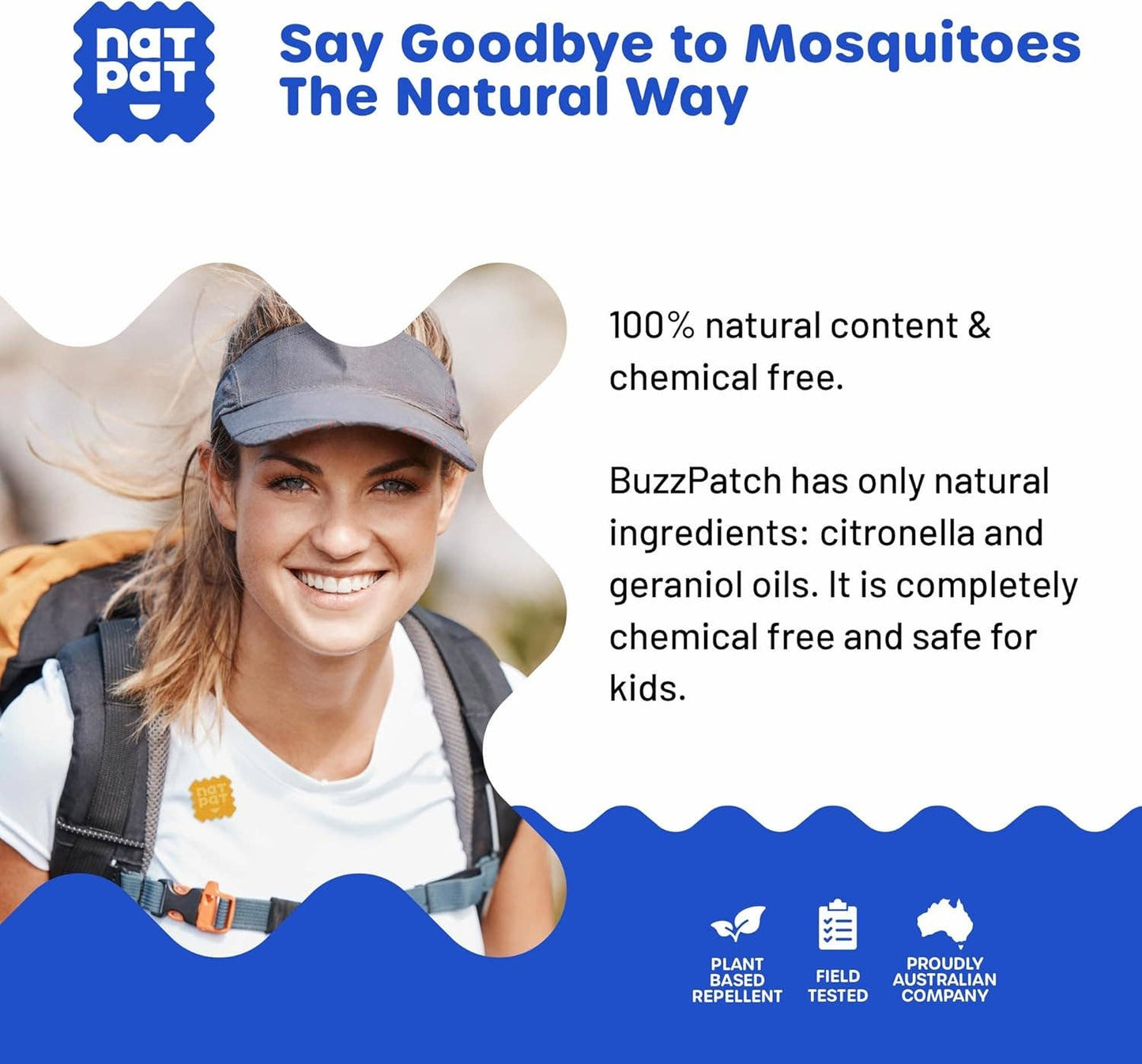 NATPAT Adult BuzzPatch Mosquito Repellent Patches for Adult