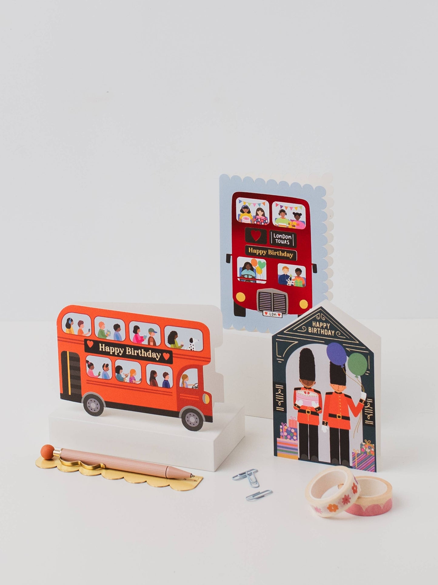 London Bus Die-Cut Birthday Card