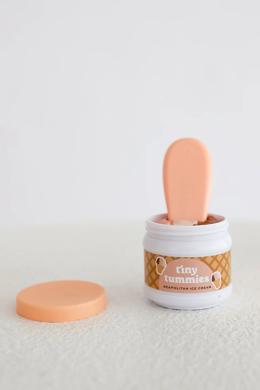 Tiny Tummies Napolitan Icecream jar and spoon set - Tiny Har