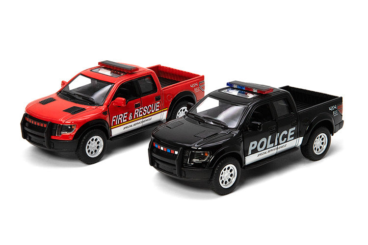 Police Fire Rescue Die Cast Pull Back