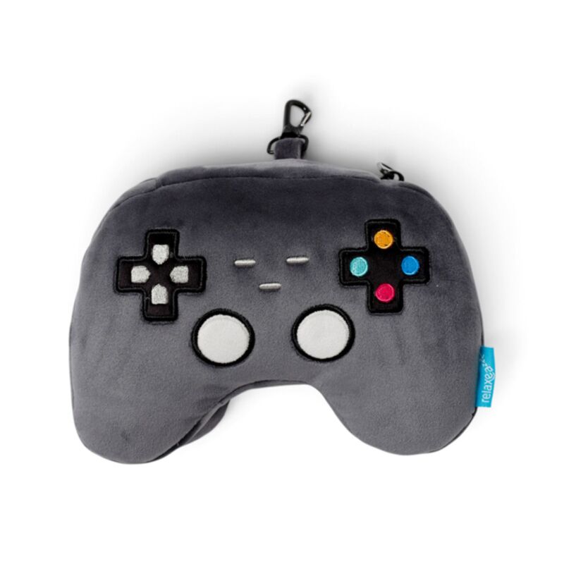 Relaxeazzz Game Over Game Controller Shaped Plush Travel Pillow & Eye Mask