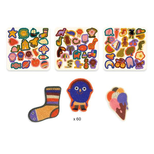 60 felt stickers / The silly ones!