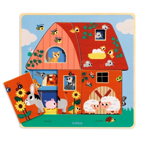 Chez Moo 3 Layer Wood Puzzle 12 pieces