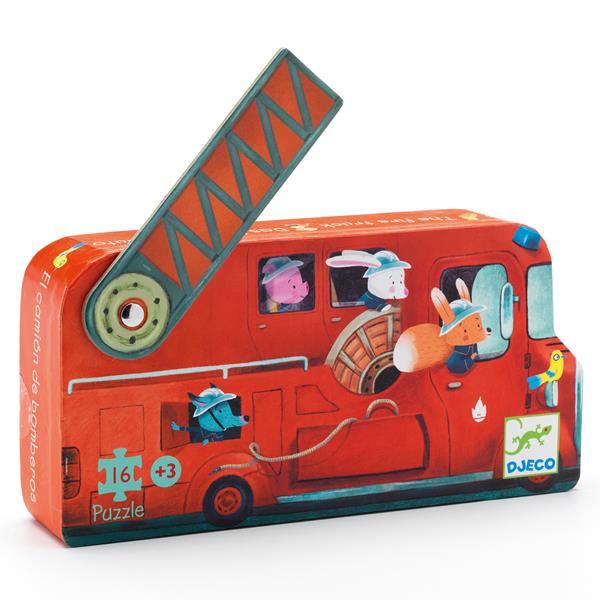 Djeco Silhouette Puzzle / The fire truck / 16 pcs