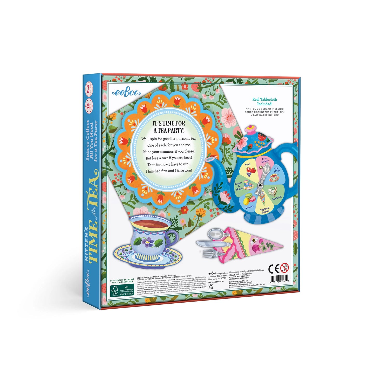 Eeboo - Kitten's Time for Tea Spinner Game