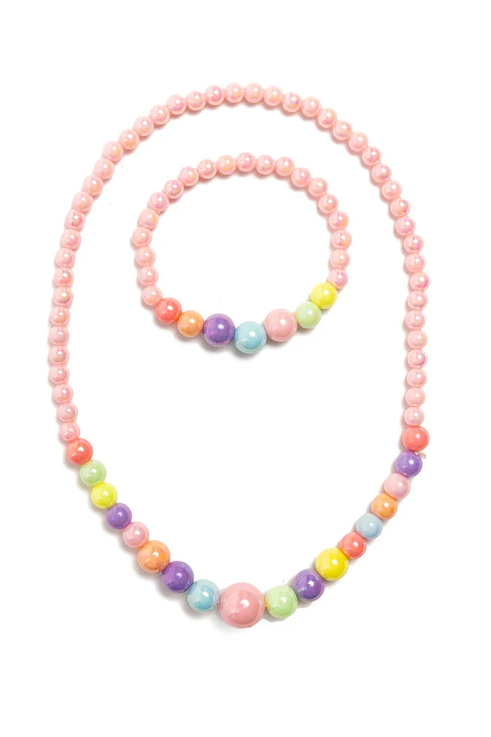 Great Pretenders Pearly Pastel Necklace and Bracelet Set