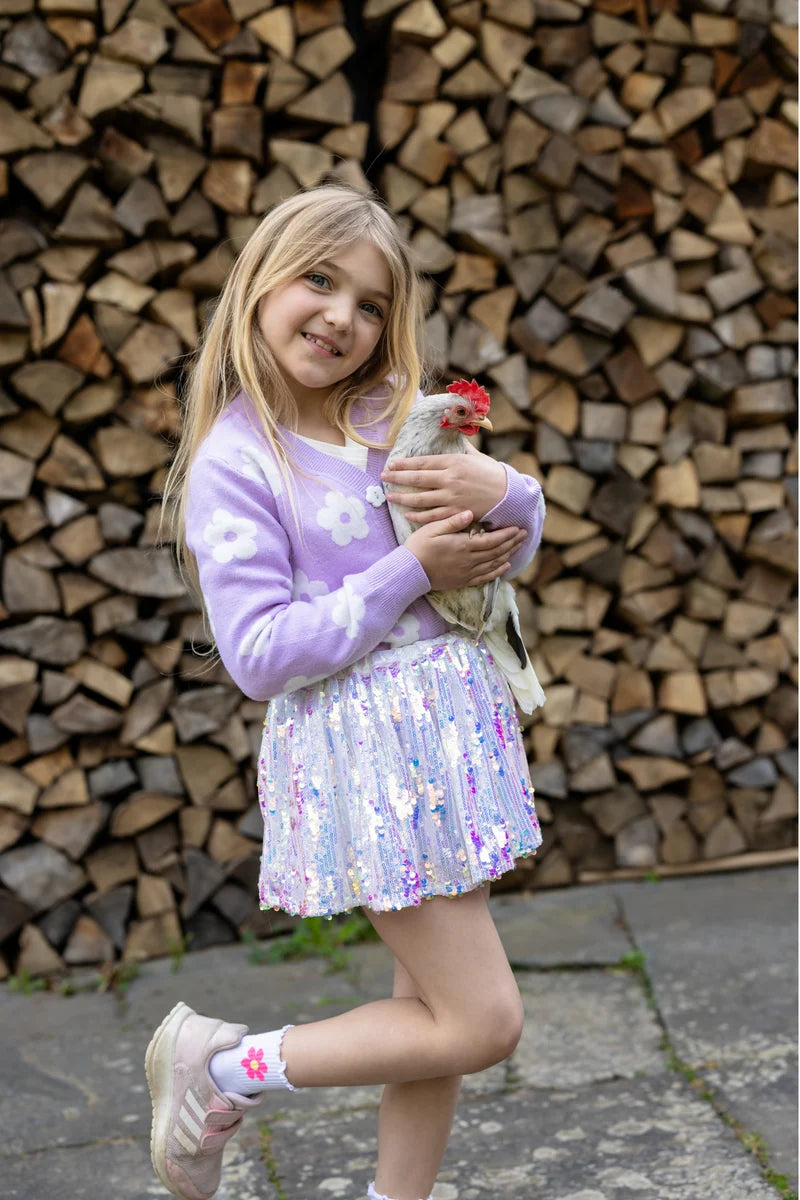 Great Pretenders Sequins Skirt with Satin Waistband