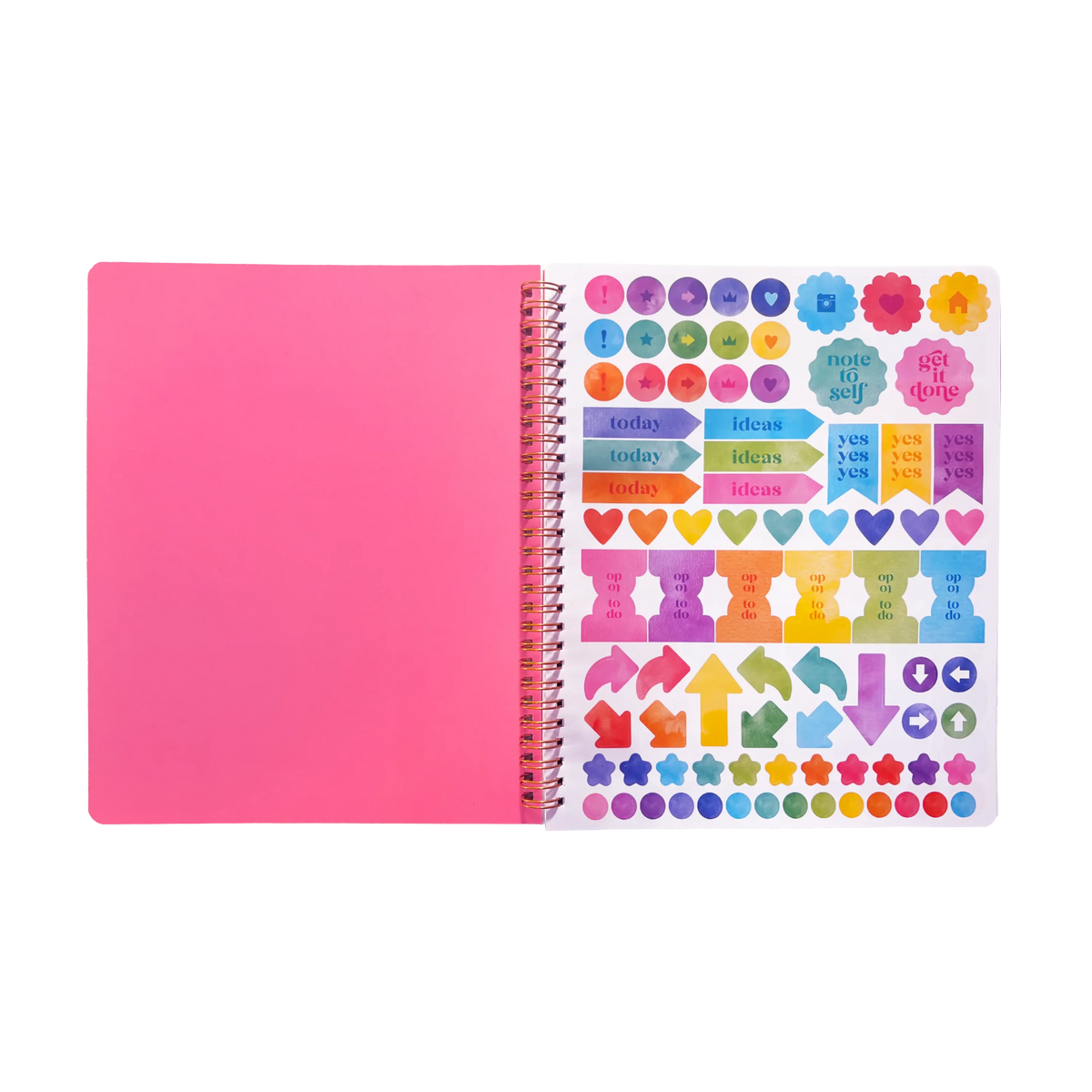 Artful Notes Reverse Coloring Notebook - Geoscape - 100 Pages 2 Sticker Sheets
