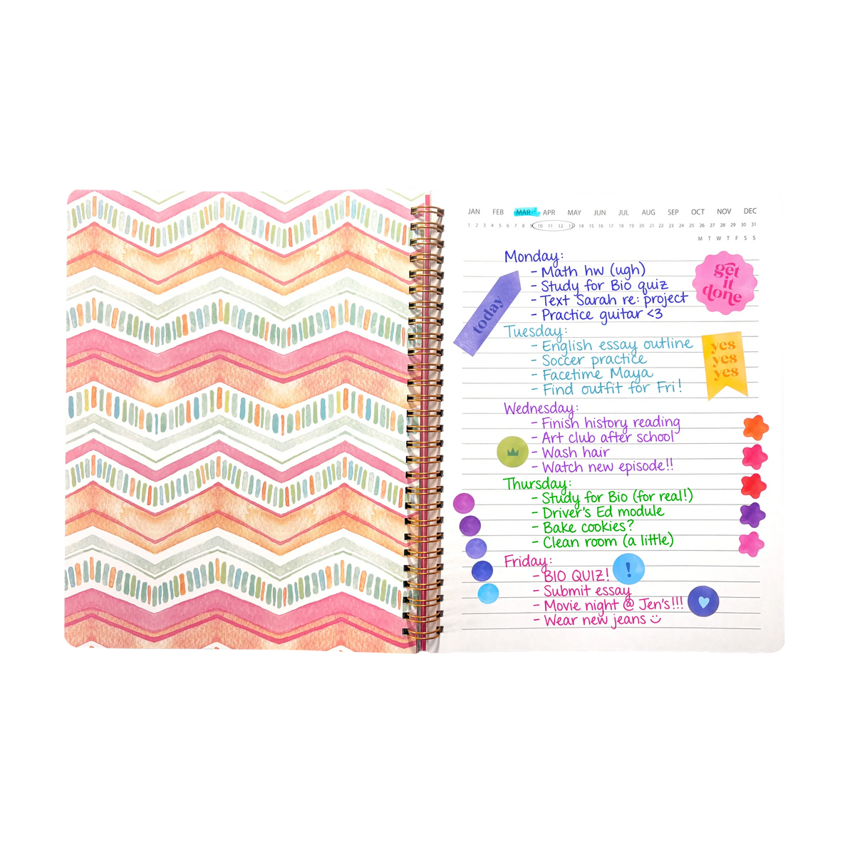 Artful Notes Reverse Coloring Notebook - Geoscape - 100 Pages 2 Sticker Sheets