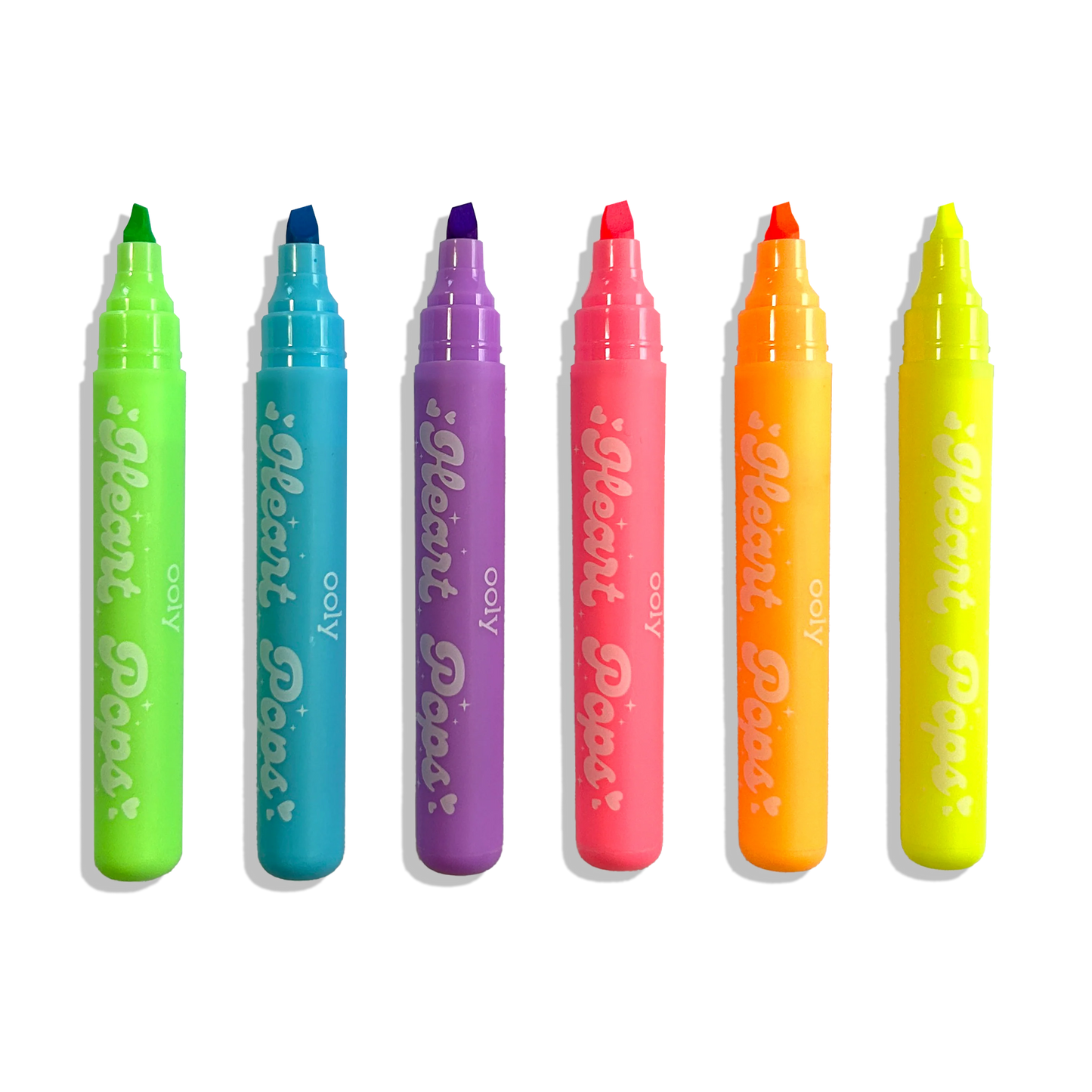 Heart Pops Neon Highlighters - Set of 6