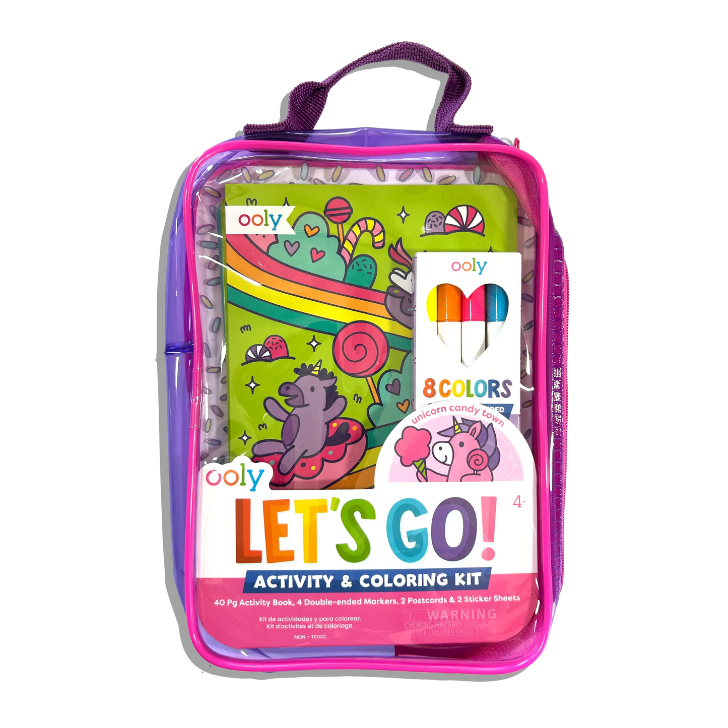 Let's Go! Activity & Coloring Kit - Unicorn Candy Town