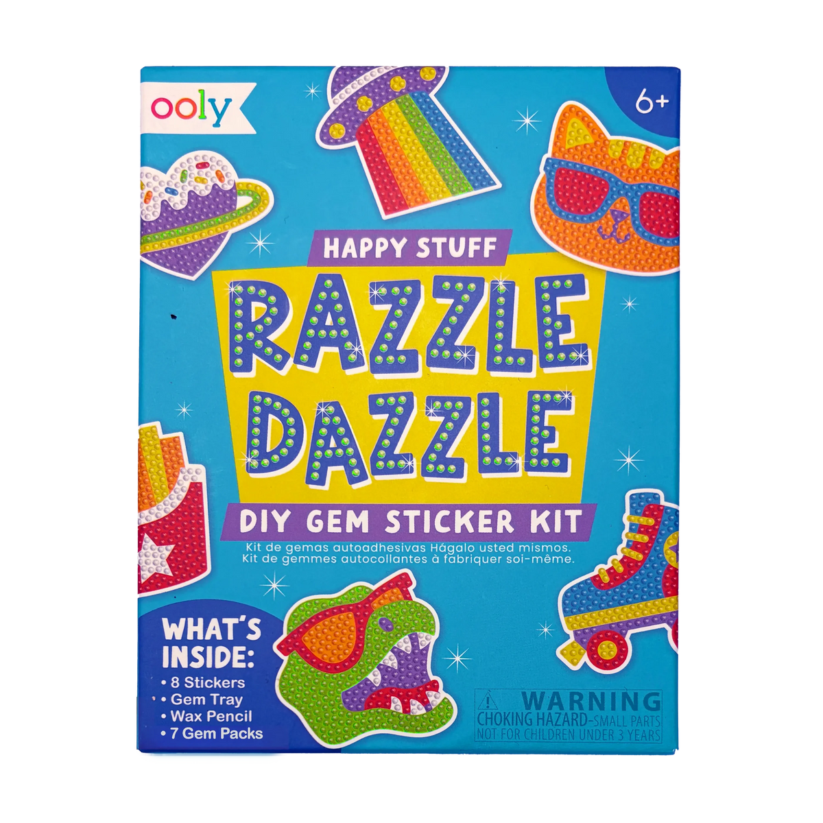 Razzle Dazzle Mini DIY Gem Sticker Kit - Happy Stuff - 8 Stickers
