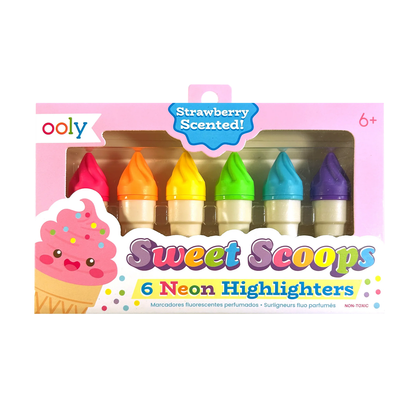Sweet Scoops Scented Neon Highlighters - Set of 6