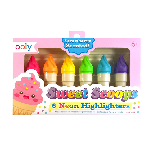 Sweet Scoops Scented Neon Highlighters - Set of 6