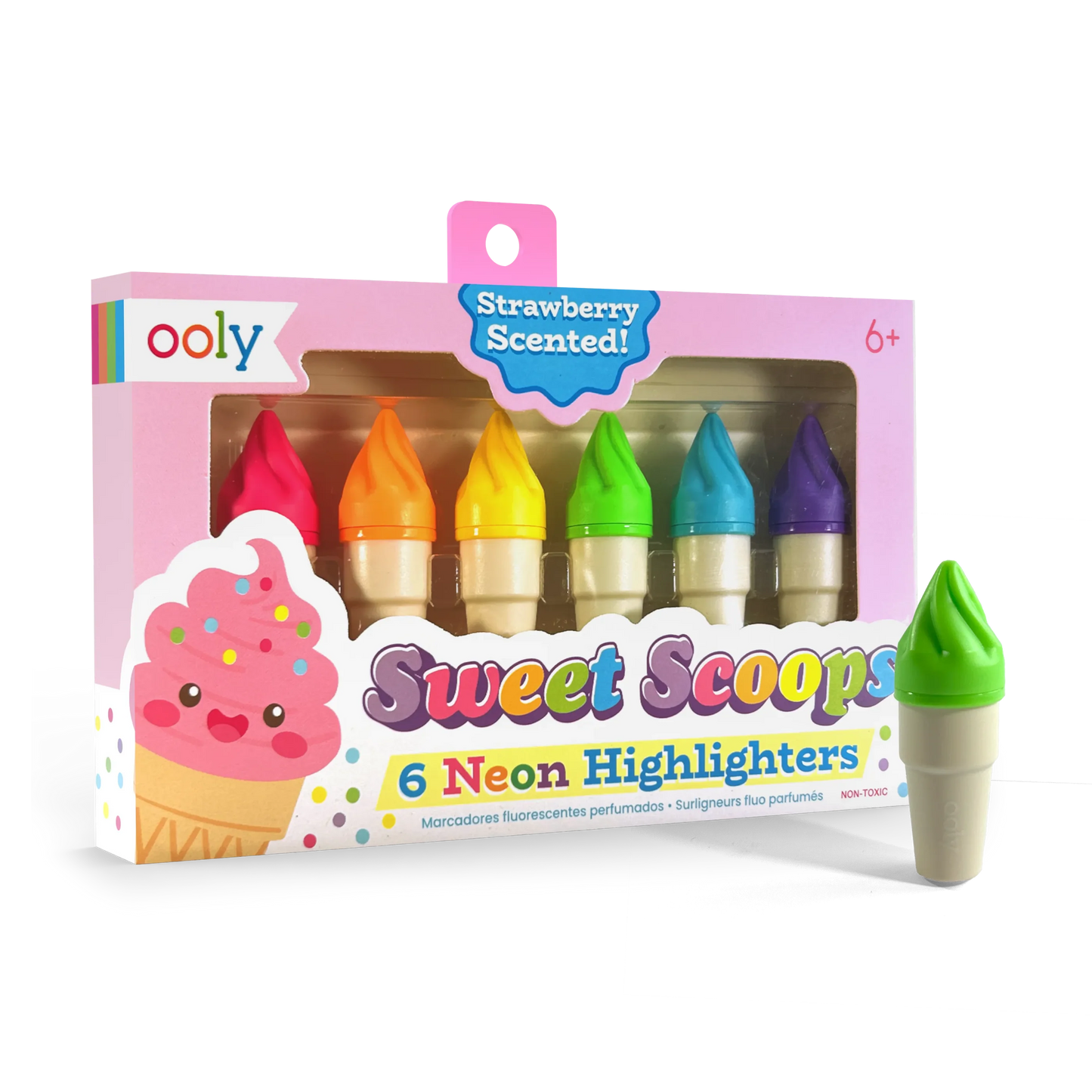 Sweet Scoops Scented Neon Highlighters - Set of 6