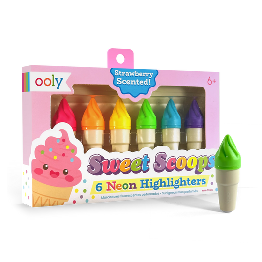Sweet Scoops Scented Neon Highlighters - Set of 6