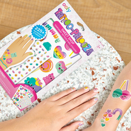 Tattoo-Palooza Temporary Tattoos & Nail Stickers - Unicorns & Rainbows