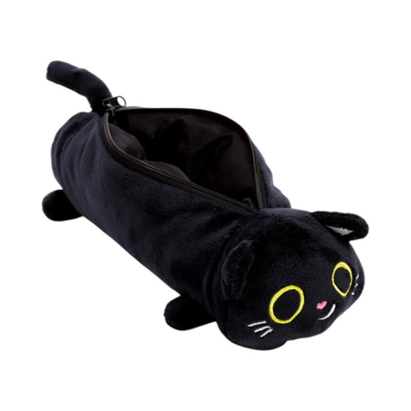 Lucky the Black Cat Plush Pencil Case