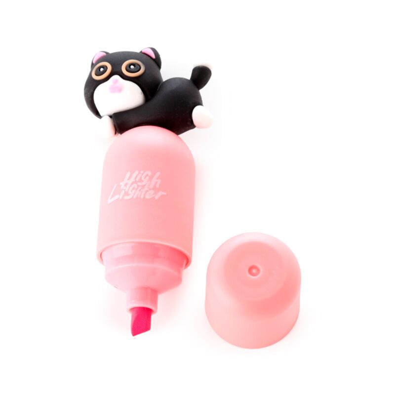 Cute Cat Highlighter Pen with Topper