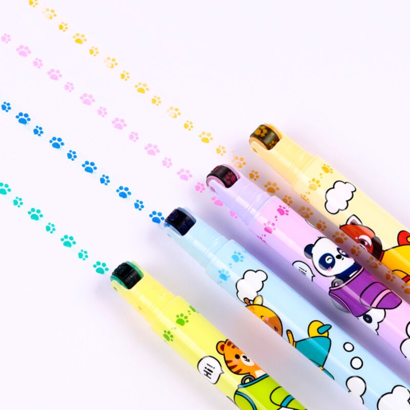 Adoramals Wild 2-in-1 Highlighter & Stamp Wheel Pen